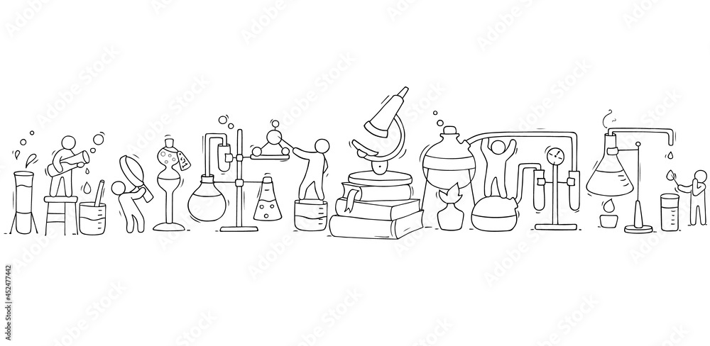 chemical experiment with working little people chemical experiment with working little people