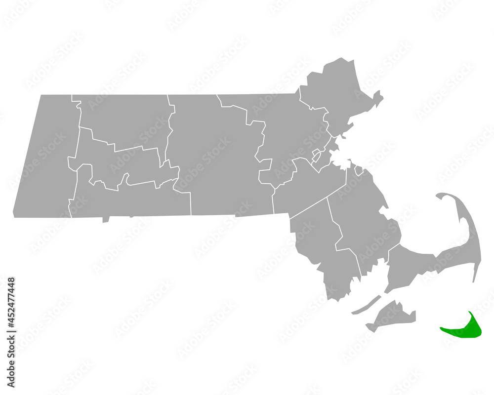 Fototapeta premium Karte von Nantucket in Massachusetts