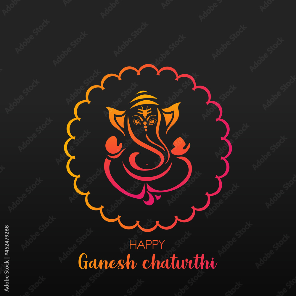 Happy Ganesh Chaturthi Festival Greeting Card Design
