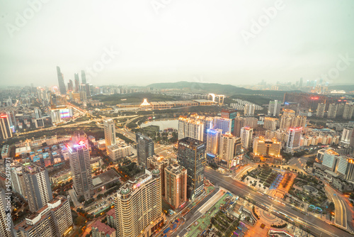 Night view of Nanning city  Guangxi Province  China