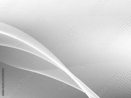 Abstract modern flowing shining grey wave pattern background