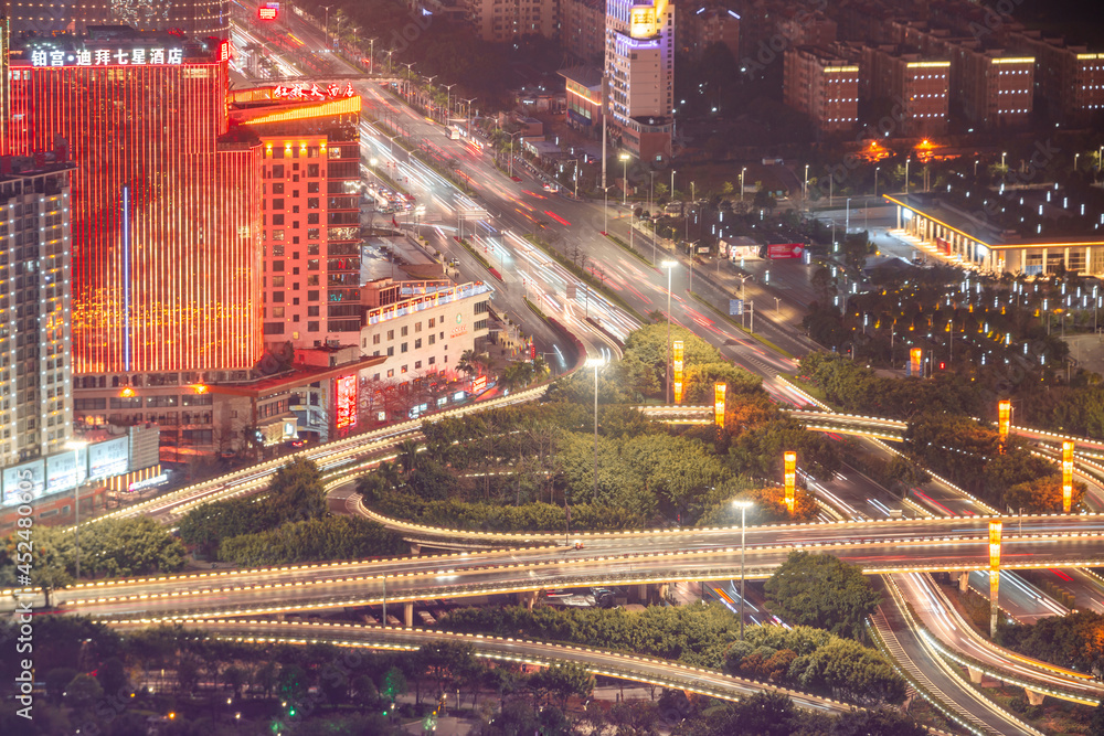 Obraz premium Night view of Nanning city, Guangxi Province, China