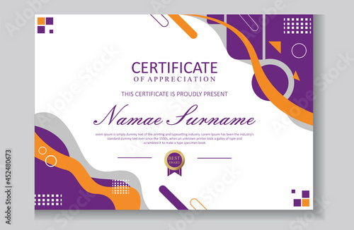 Certificate of appreciation template, simple and elegant design