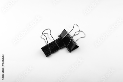 Binder clip, paper clip, book clip isolated on white background