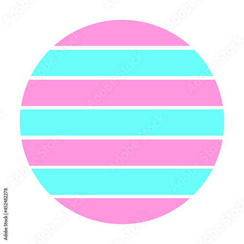Circle transsexual flag badge vector illustration. Trans sexual rights symbol. Freedom for diversity people sexuality. LGBTQ man and woman union.