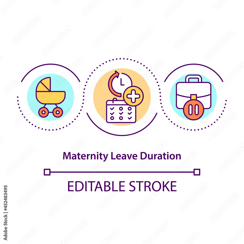 Maternity leave duration concept icon. Continuation of parental leave