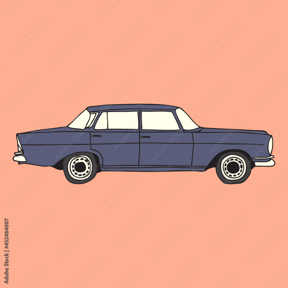 car vector illustration | whimsical design | Illustration | classic car