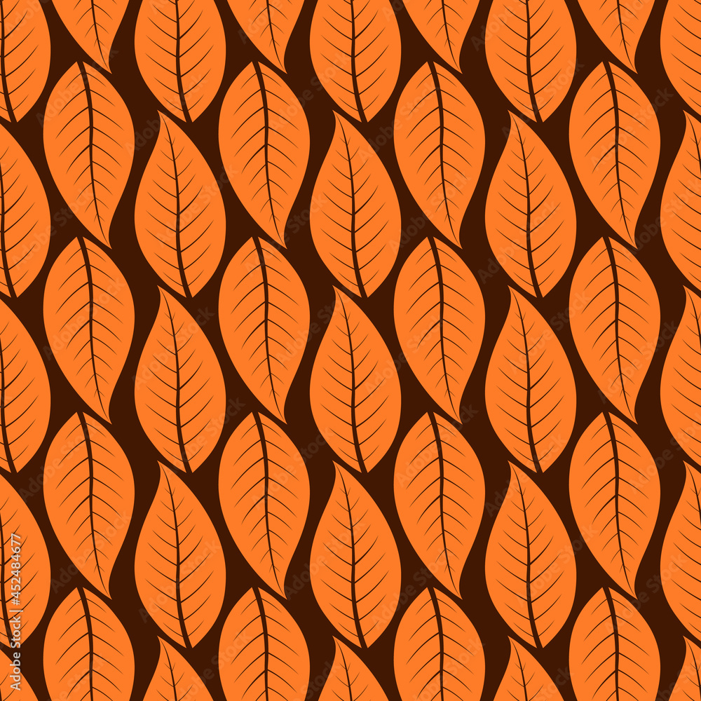 Artistic seamless pattern with abstract leaves design