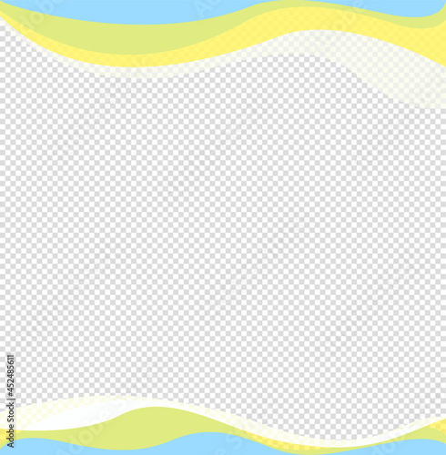 Wavy frame design element. Decor for brochure, banner, flyer. Color wave, curve line. Vector