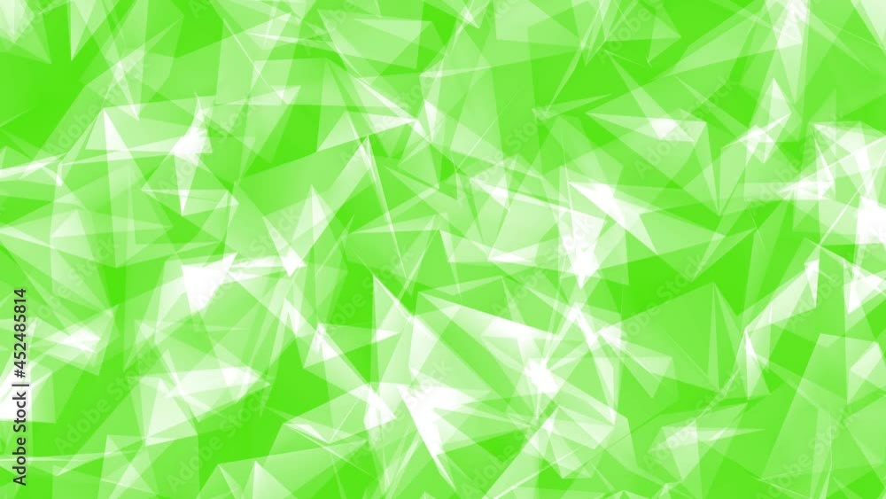 Abstract sci-fi white grid polygons or wireframe net footage. Digital dynamic wave. Bright glowing neon lights. Hight technology. Green background. VJ Loop Motion Background. 4K animation