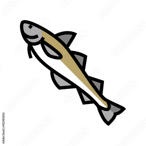 alaska pollock color icon vector. alaska pollock sign. isolated symbol illustration