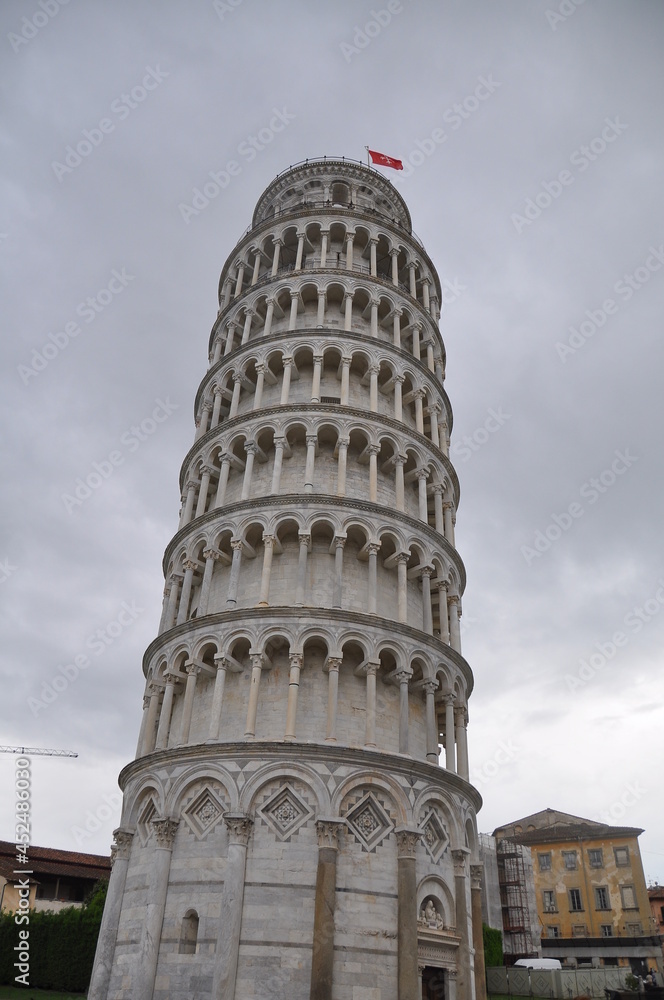 Low angle view of Leaning Tower of Pisa, Italy