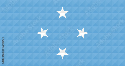 Artistic flag of Federated States of Micronesia with 3d geometric wave concept art design. Correct Proportion. No opacity effect. Eps (vector) and JPEG (high resolution) format in zip file.
