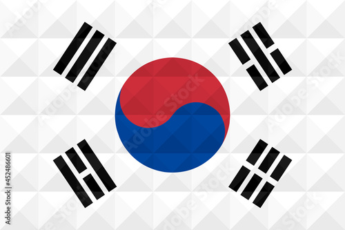 Artistic flag of South Korea with 3d geometric wave concept art design. Correct Proportion. No opacity effect. Eps (vector) and JPEG (high resolution) format in zip file.