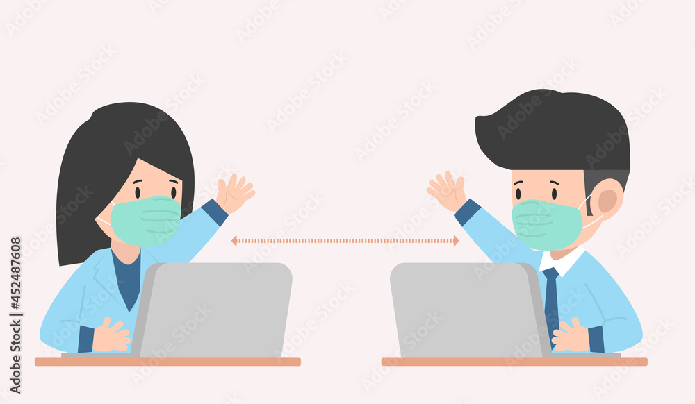 businessman and Businesswoman distance working businessman and Businesswoman distance working