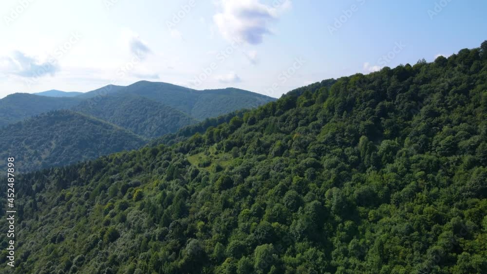 Сinematic aerial view of the endless mountains and forests of southern Slovenia. Drone flying through the forest Сinematic aerial view of the endless mountains and forests of southern Slovenia. Drone flying through the forest