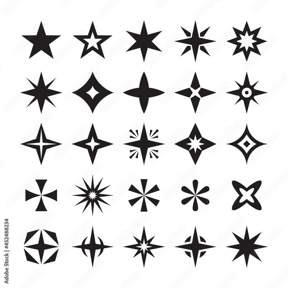Stars icon sign vector set. Concept design illustration. 