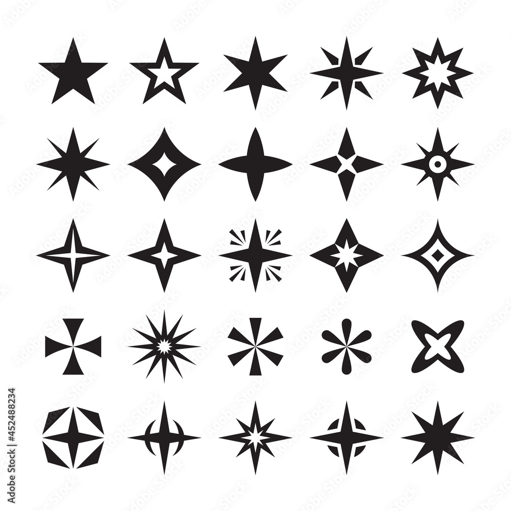 Stars icon sign vector set. Concept design illustration. Stars icon sign vector set. Concept design illustration.