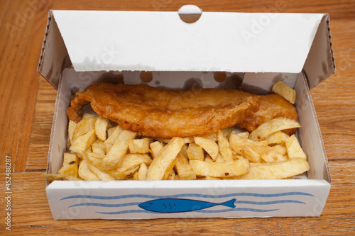 Fish and Chips from an English Fish and Chip Shop photo