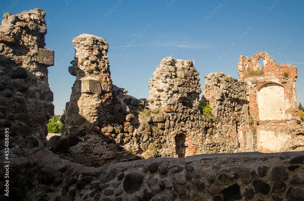 Ruins of Ancient Medieval Castle, Dobele, Latvia.