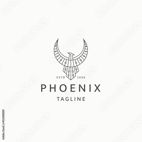 Phoenix bird logo icon design template flat vector