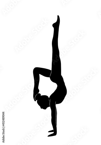 Woman doing yoga at home