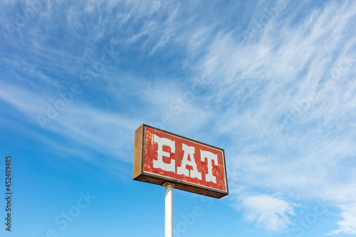 Retro style Eat sign at a roadside café photo