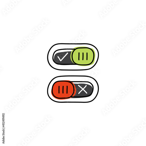 Control switch toggle icon in color icon, isolated on white background 