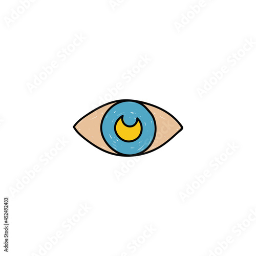 Eye focus icon in color icon, isolated on white background 