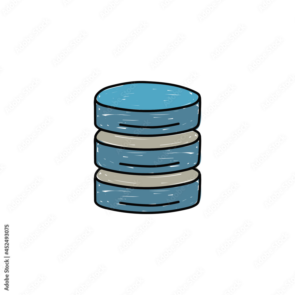Backup database, sync data icon in color icon, isolated on white background Backup database, sync data icon in color icon, isolated on white background
