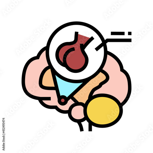 pituitary gland endocrinology color icon vector. pituitary gland endocrinology sign. isolated symbol illustration