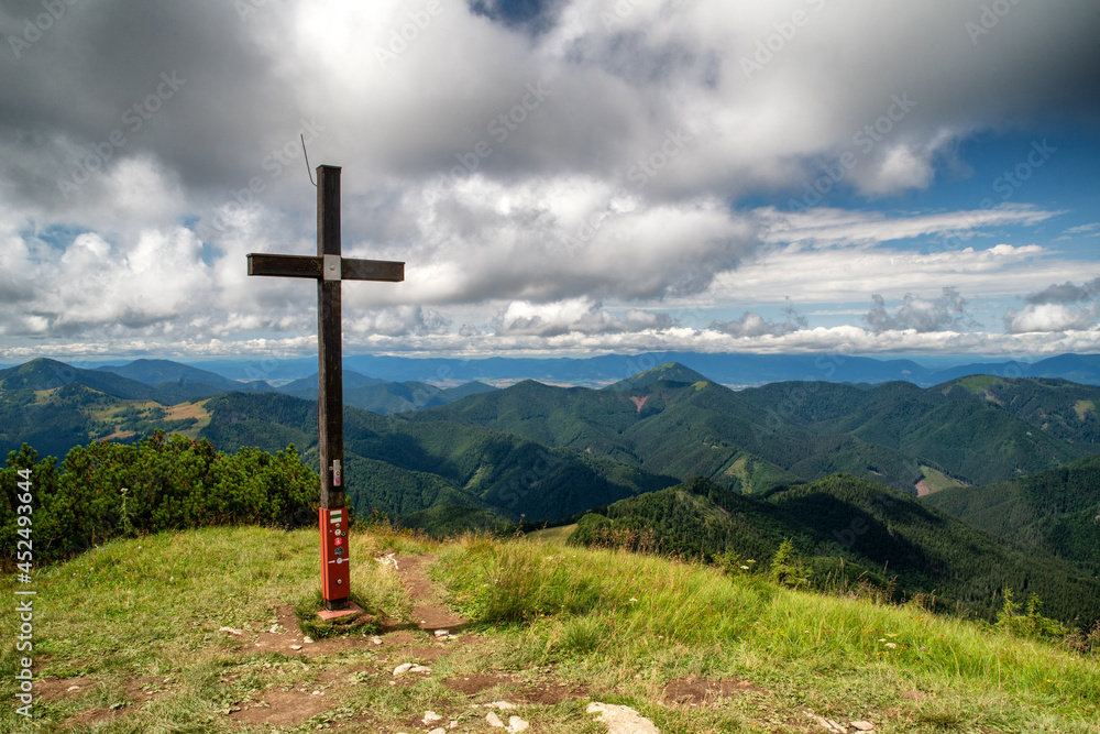 Top of hill Rakytov in Great Fatra mountains, Slovakia