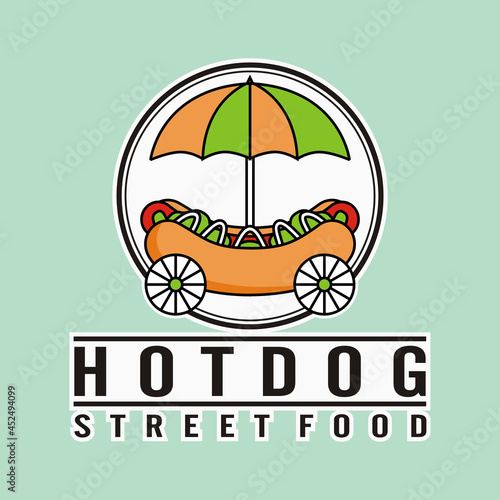 hotdog logo vector - street food culinary - business mascot brand