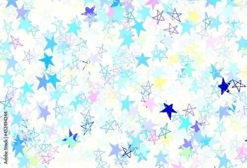 Light Multicolor vector texture with beautiful stars. © smaria2015