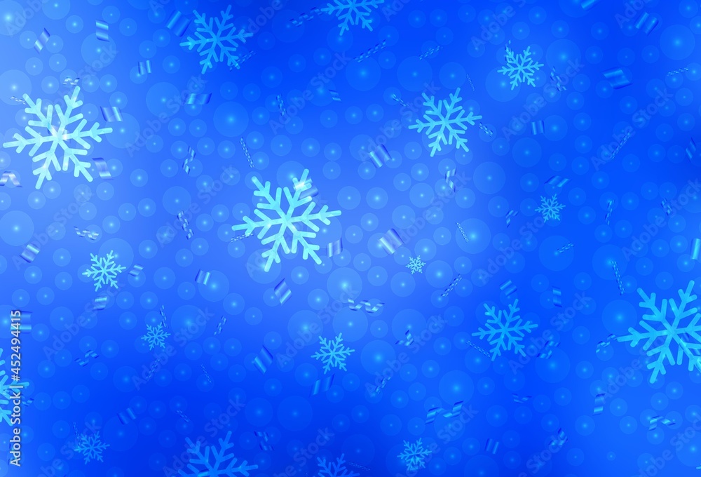 Light BLUE vector pattern in Christmas style.