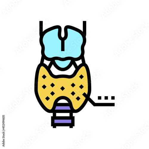 thyroid gland endocrinology color icon vector. thyroid gland endocrinology sign. isolated symbol illustration