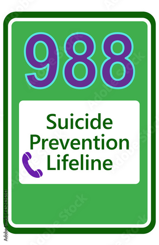988 Graphic with a suicide prevention phone as a motif
