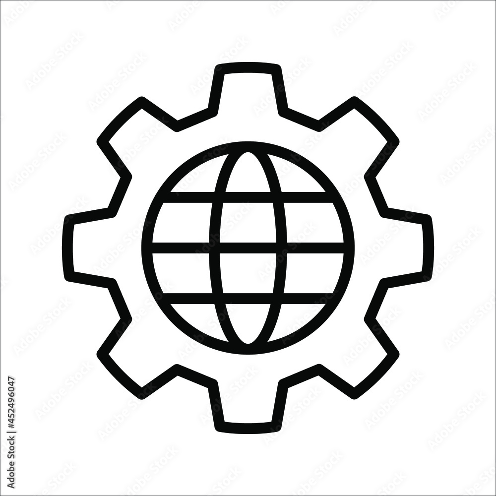 Global networking icon vector illustration on white background. color editable. eps 10