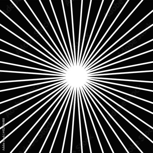 Abstract optical illusion background vector design. Psychedelic striped black and white backdrop. Hypnotic pattern.White and black beam style background. Vector illustration.