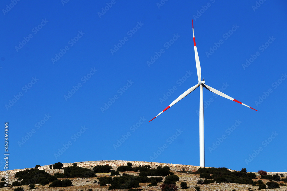 wind turbine and sky