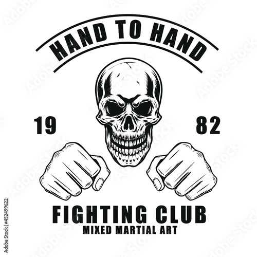 hand to hand fight design ,vintage style