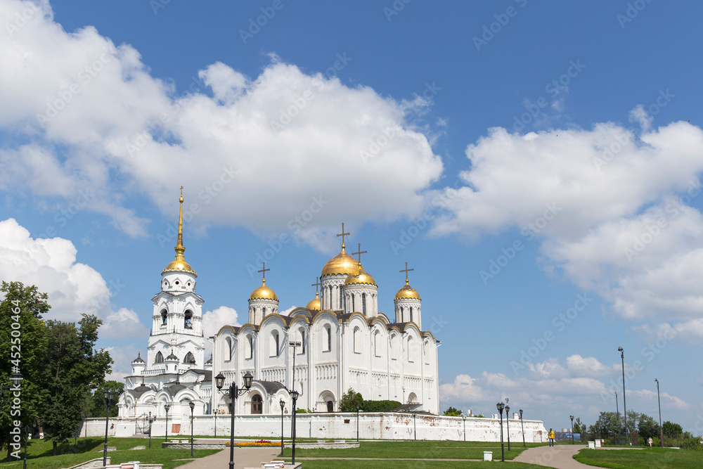 Russia. Vladimir. Views of the city of Vladimir. The Chapel of the Mother of God and the Assumption Cathedral.