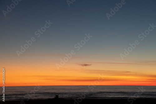 Evening sunset with an ocean view.