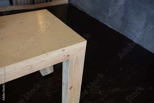solid wood table in the office, solid oak, luxury office furniture © velimir