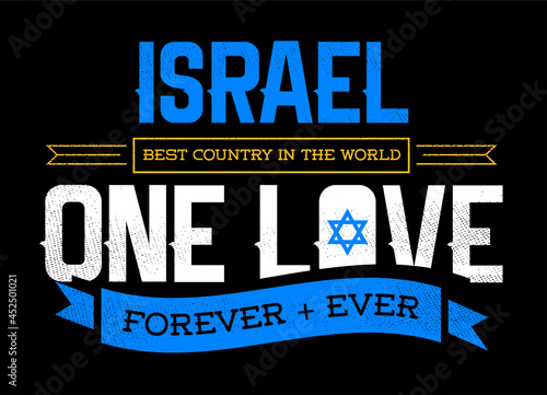 Country Inspiration Phrase for Poster or T-shirts. Creative Patriotic Quote. Fan Sport Merchandising. Memorabilia. Israel.
