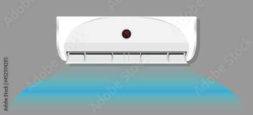 Air conditioning, cooling breeze blows cold illustration vector