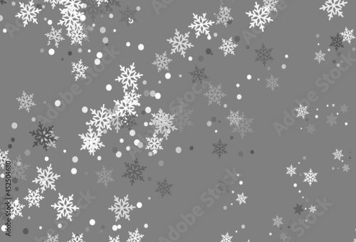 Light Gray vector layout with bright snowflakes.