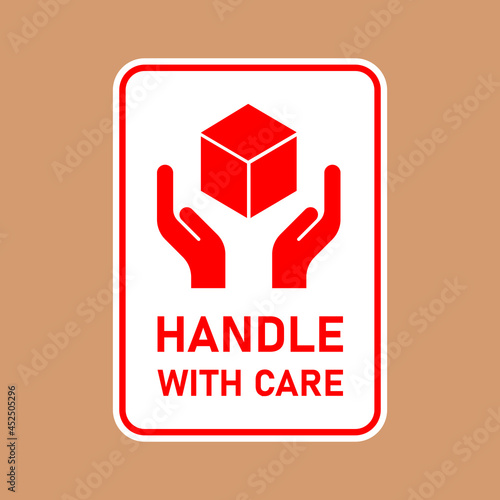 Fragile package icons set, handle with care logistics and delivery shipping labels. Fragile box, keep dry umbrella, cargo warning vector signs