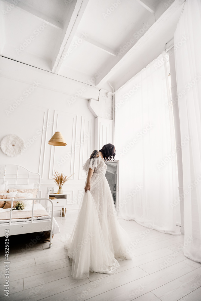 The bride in a white wedding dress The bride in a white wedding dress