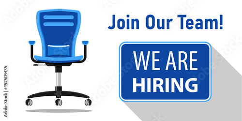 Hiring recruitment Office Chair Vacant  We are hiring Join our Team Illustrtion Vector